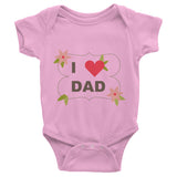 I love Dad Infant short sleeve one-piece, 100% cotton baby clothing