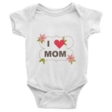 I love Mom Infant short sleeve one-piece, 100% cotton