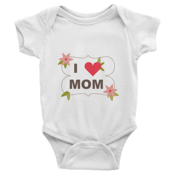 I love Mom Infant short sleeve one-piece, 100% cotton