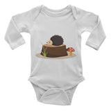 Baby onesie with hedgehog
