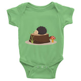 Baby bodusuit with hedgehog