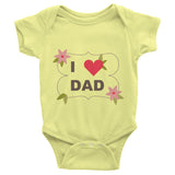 I love Dad Infant short sleeve one-piece, 100% cotton baby clothing