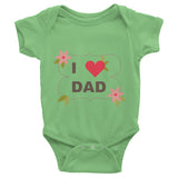 I love Dad Infant short sleeve one-piece, 100% cotton baby clothing