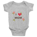 I love Mom Infant short sleeve one-piece, 100% cotton