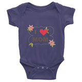 I love Mom Infant short sleeve one-piece, 100% cotton