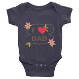 I love Dad Infant short sleeve one-piece, 100% cotton baby clothing