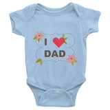 I love Dad Infant short sleeve one-piece, 100% cotton baby clothing
