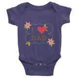 I love Dad Infant short sleeve one-piece, 100% cotton baby clothing