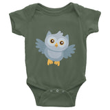 Owl infant short sleeve one-piece 100% cotton