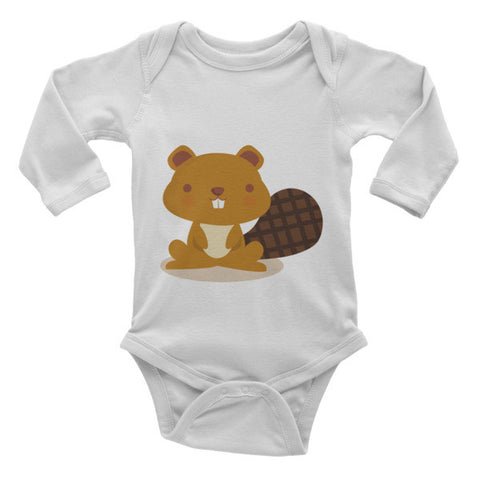 Cute baby onesie with beaver
