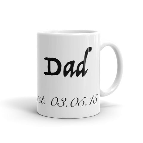 Custom date Dad established Mug, personalized gift for dad, customized mug