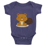 baby onesie with beaver