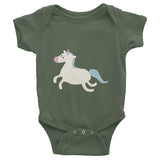 Unicorn infant short sleeve one-piece 100% cotton