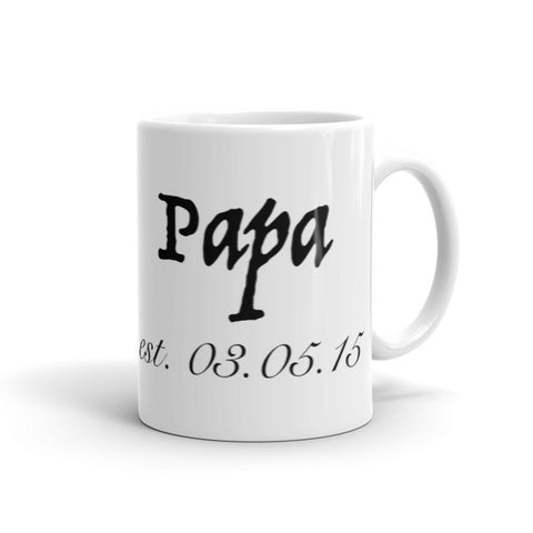 Custom date Papa established Mug, personalized gift for grandpa, customized mug