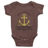 Welcome on Board Infant short sleeve one-piece, personalized baby clothing