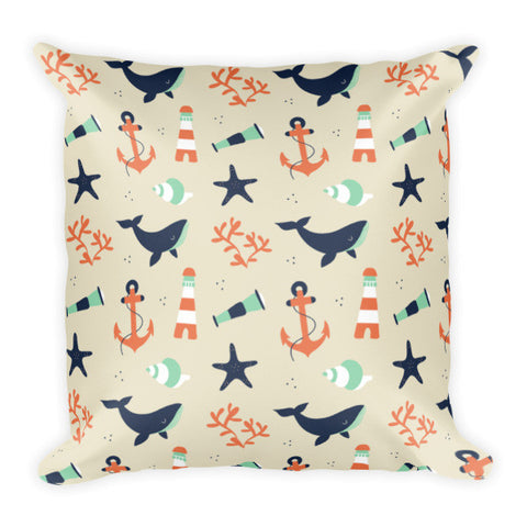 Nautical print pillow