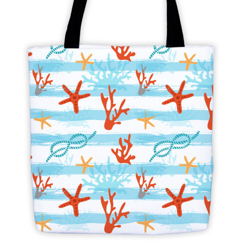 Nautical print tote bag