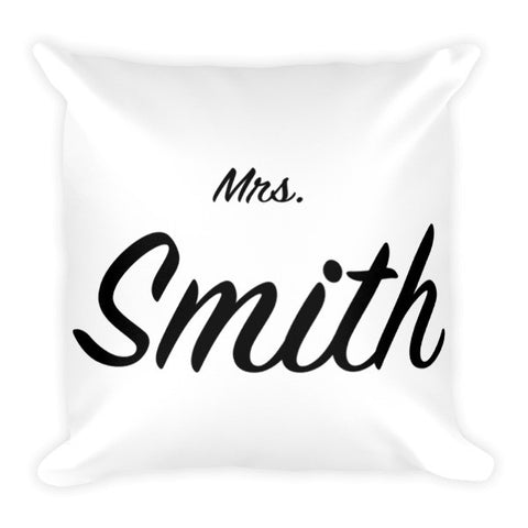 Custom lastname Mrs. Smith Pillow, personalized gift, bridal shower gift