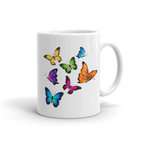 Butterflies Mug, colorful butterflies